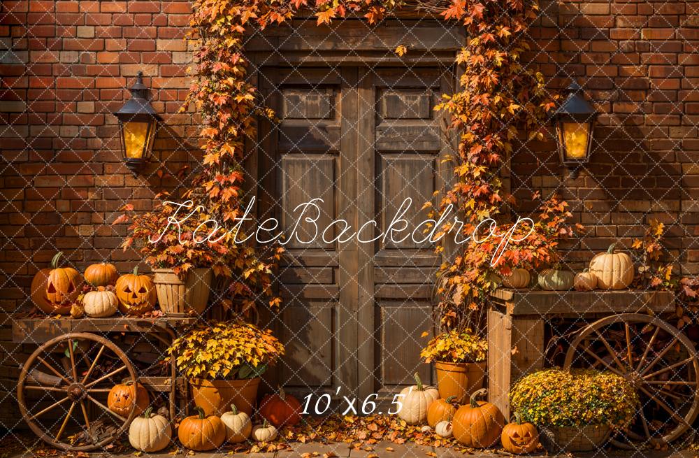 Kate Automne Halloween Feuille d'érable Porte Toile de fond conçue par Emetselch - Kate Backdrop FR