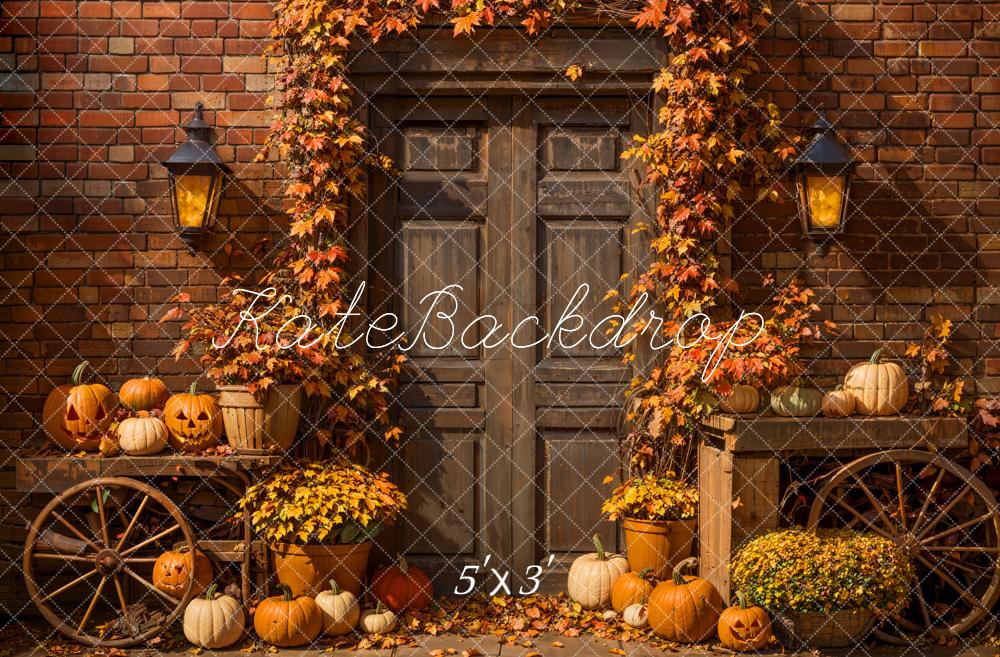 Kate Automne Halloween Feuille d'érable Porte Toile de fond conçue par Emetselch - Kate Backdrop FR