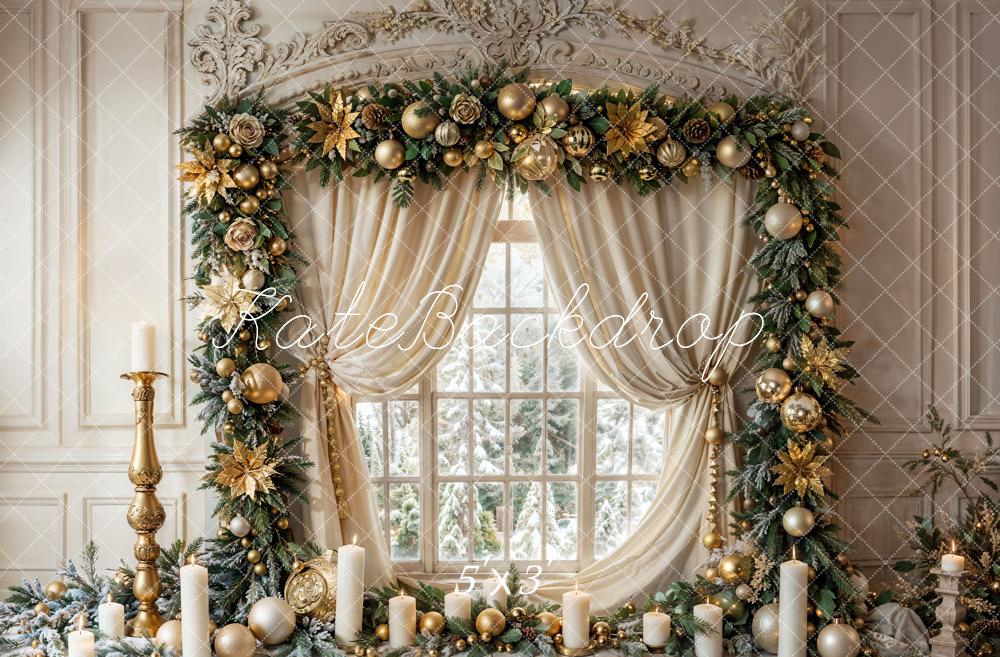 Kate Noël Vintage Blanc Marbre Fenêtre encadrée Toile de fond conçue par Emetselch - Kate Backdrop FR