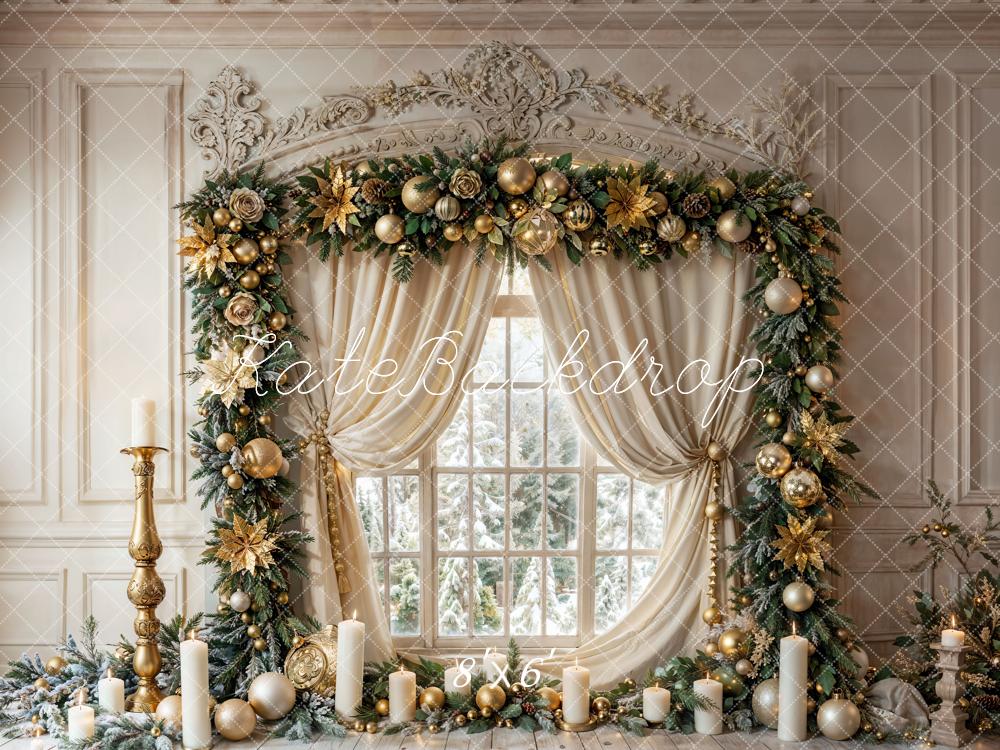 Kate Noël Vintage Blanc Marbre Fenêtre encadrée Toile de fond conçue par Emetselch - Kate Backdrop FR