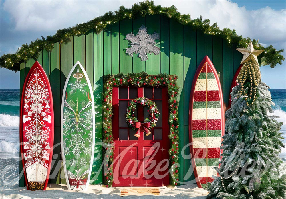 Kate Noël Plage Mer Magasin Planches de surf Toile de fond conçue par Mini MakeBelieve - Kate Backdrop FR