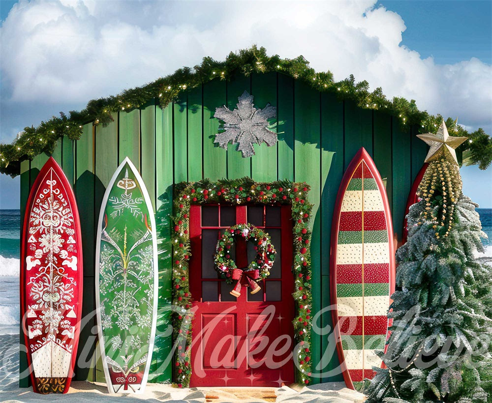 Kate Noël Plage Mer Magasin Planches de surf Toile de fond conçue par Mini MakeBelieve - Kate Backdrop FR