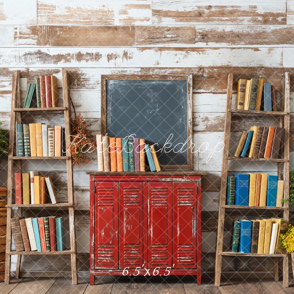Kate Retour à l'école Étagère à livres Casier Toile de fond conçue par Emetselch - Kate Backdrop FR
