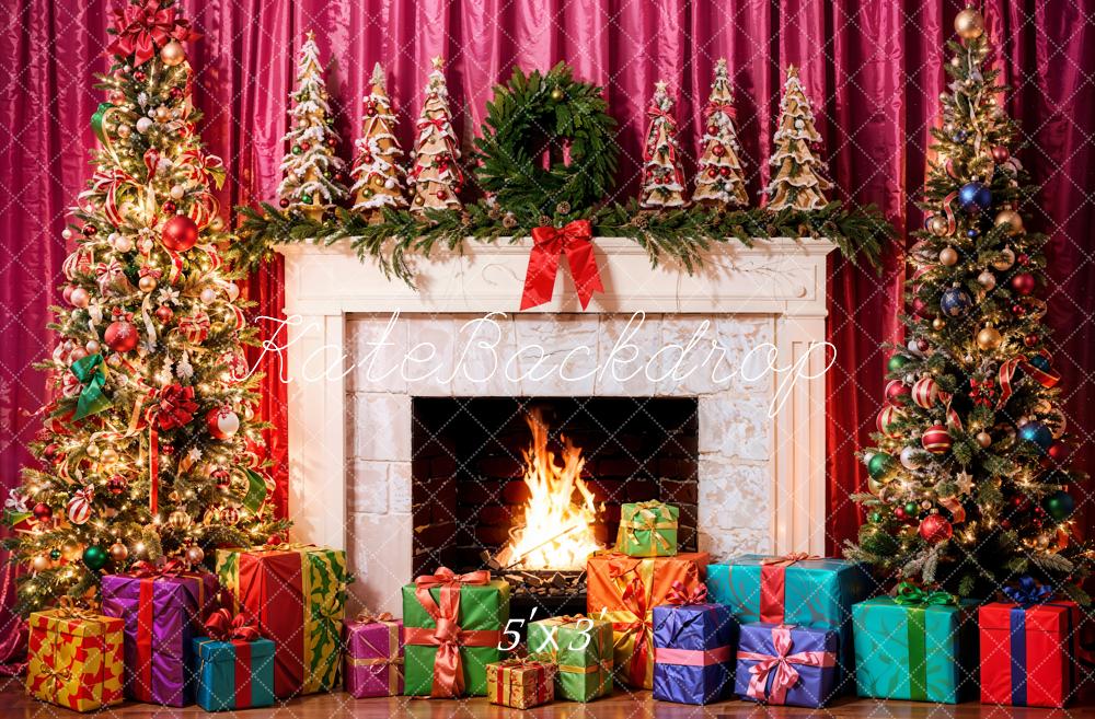 Kate Noël Cheminée en Marbre Cadeaux Colorés Toile de fond conçue par Emetselch - Kate Backdrop FR