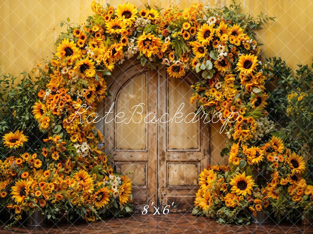 Kate Automne Arche de Tournesol Porte en bois Toile de fond conçue par Emetselch - Kate Backdrop FR