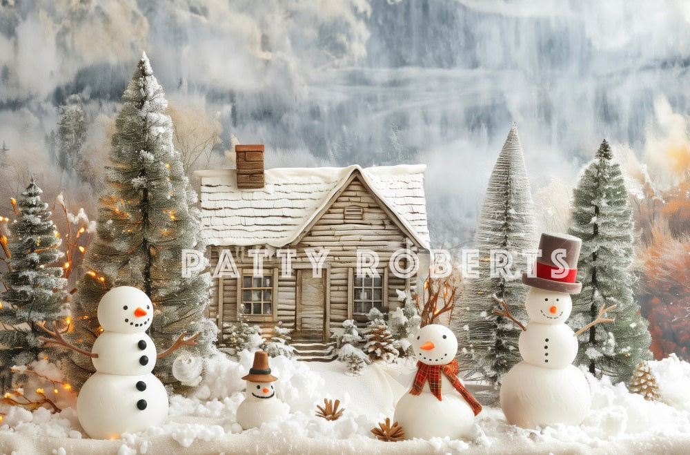 Kate Noël Bonhommes de neige Maison Toile de fond conçue par Patty Robert - Kate Backdrop FR