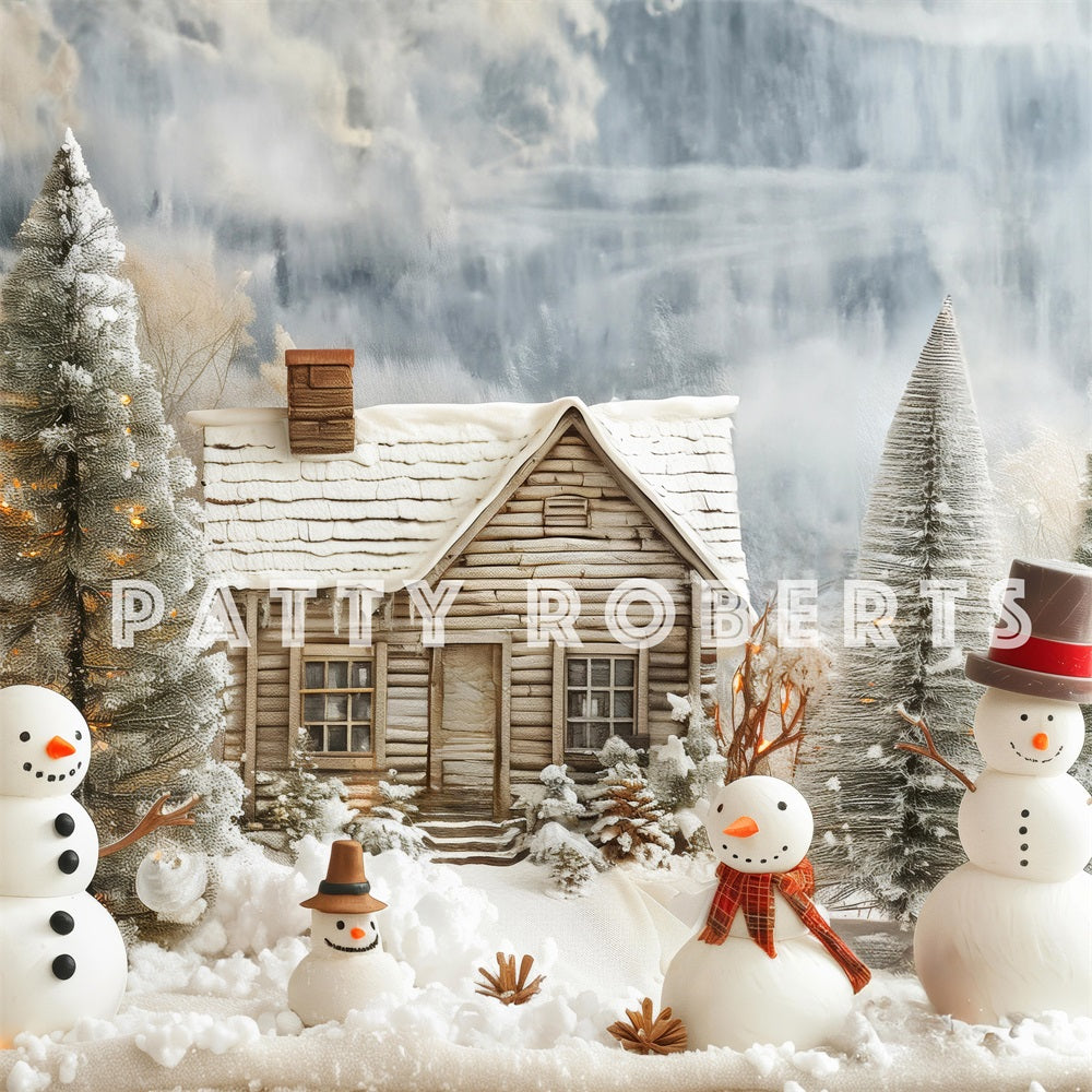 Kate Noël Bonhommes de neige Maison Toile de fond conçue par Patty Robert - Kate Backdrop FR