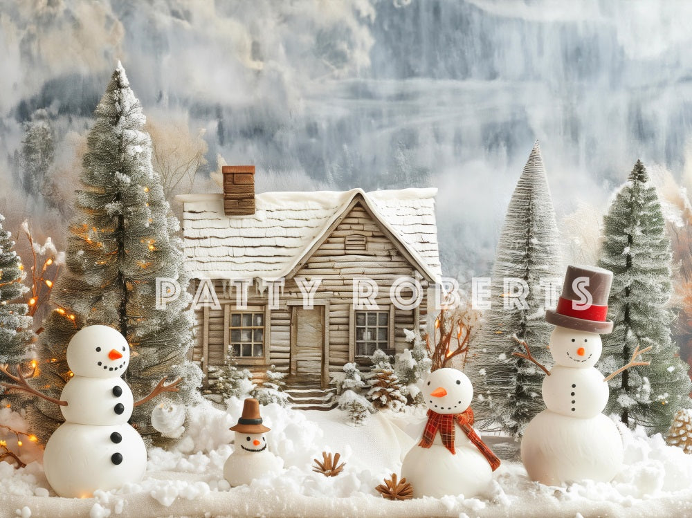 Kate Noël Bonhommes de neige Maison Toile de fond conçue par Patty Robert - Kate Backdrop FR