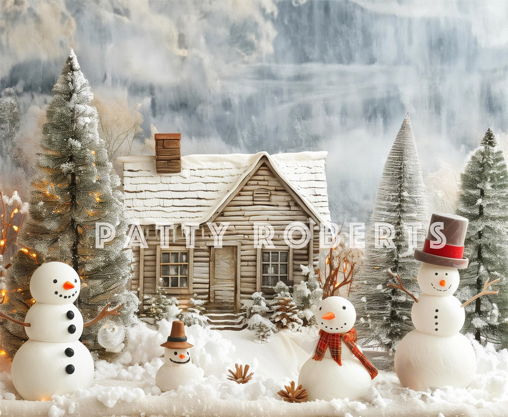Kate Noël Bonhommes de neige Maison Toile de fond conçue par Patty Robert - Kate Backdrop FR