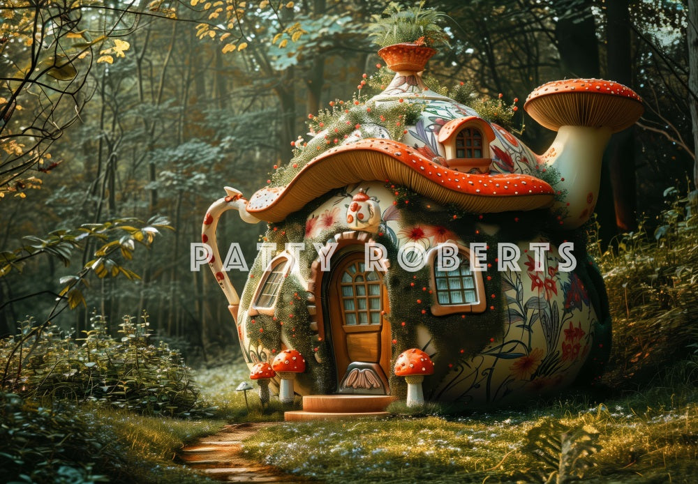 Kate Théière Maison Forêt Magique Toile de fond conçue par Patty Robert - Kate Backdrop FR
