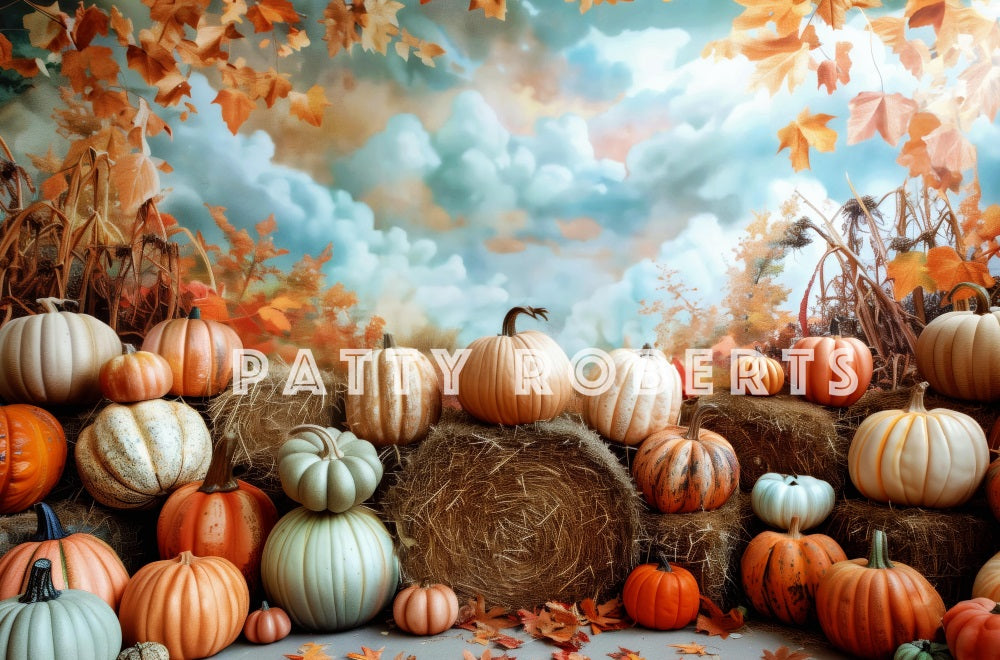 Kate Automne Ferme de Citrouilles Toile de fond conçue par Patty Robert - Kate Backdrop FR