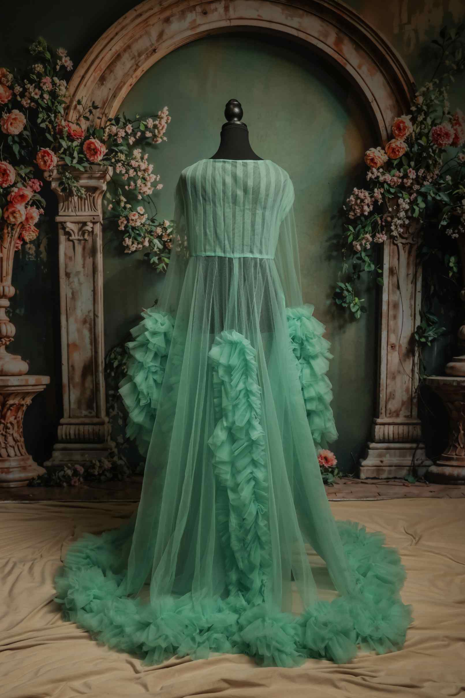 Kate Manches cloches Transparent Longue Doux Robe de Grossesse pour Séance Photo - Kate Backdrop FR