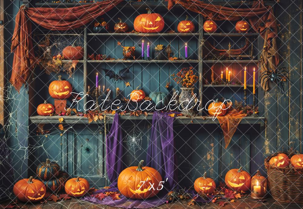 Kate Halloween Minable Citrouille Armoire en bois Toile de fond conçue par Emetselch - Kate Backdrop FR