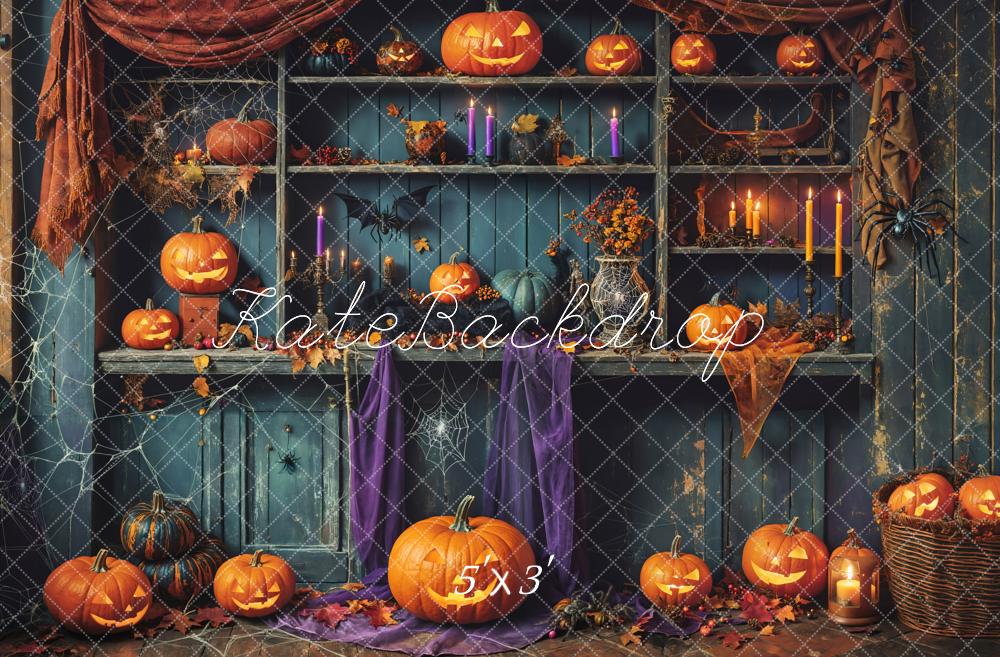 Kate Halloween Minable Citrouille Armoire en bois Toile de fond conçue par Emetselch - Kate Backdrop FR