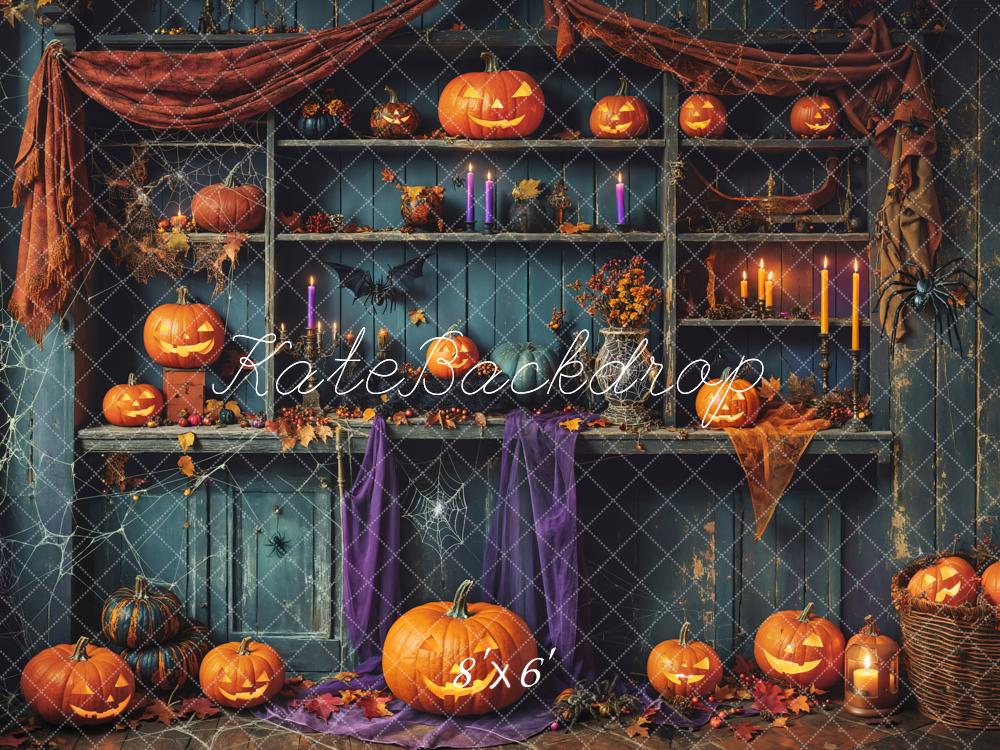 Kate Halloween Minable Citrouille Armoire en bois Toile de fond conçue par Emetselch - Kate Backdrop FR