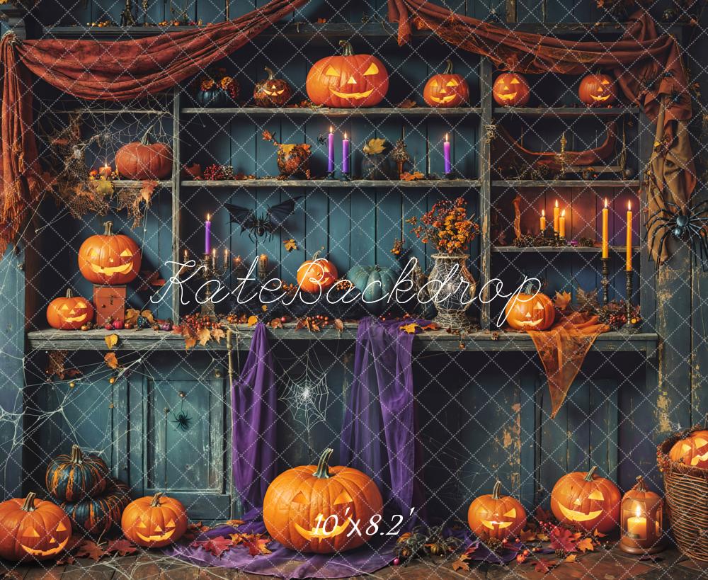 Kate Halloween Minable Citrouille Armoire en bois Toile de fond conçue par Emetselch - Kate Backdrop FR