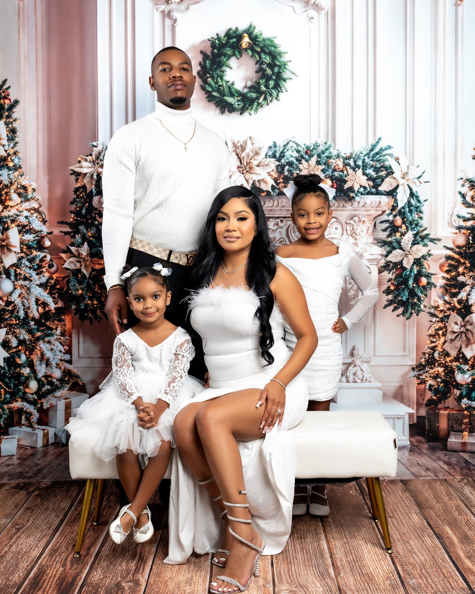 Kate Noël Blanc Rétro Cheminée Couronne Toile de fond conçue par Emetselch - Kate Backdrop FR