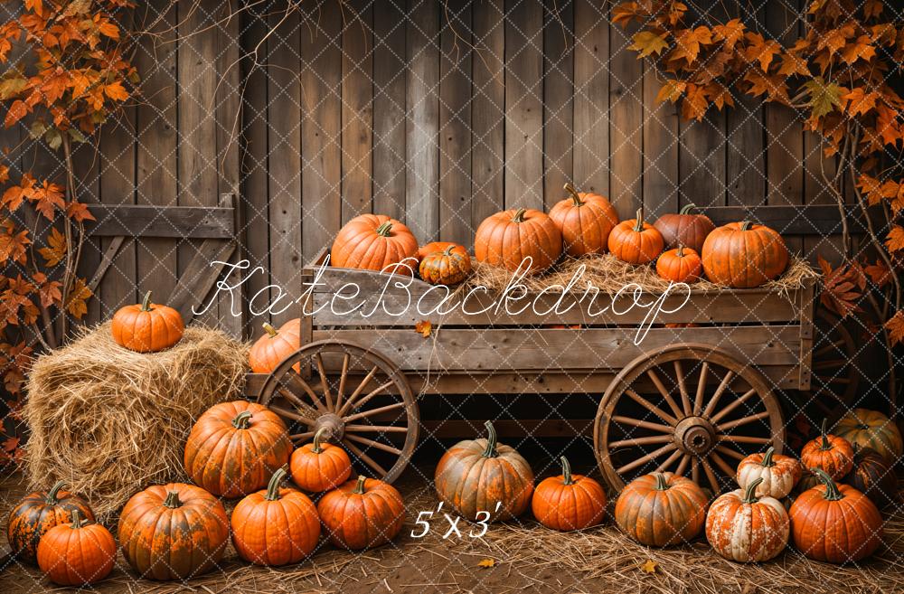 Kate Automne Grange Chariot à citrouilles Toile de fond conçue par Emetselch - Kate Backdrop FR