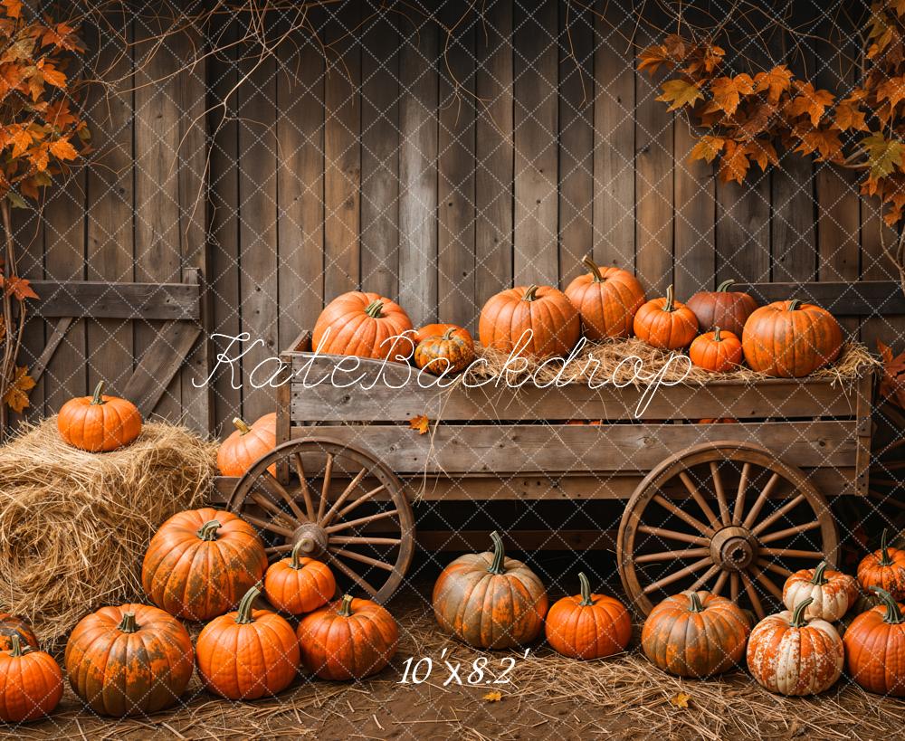 Kate Automne Grange Chariot à citrouilles Toile de fond conçue par Emetselch - Kate Backdrop FR