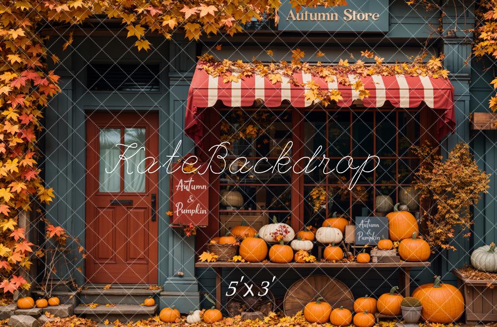 Kate Automne Magasin Feuille d'érable Citrouille Toile de fond conçue par Emetselch - Kate Backdrop FR