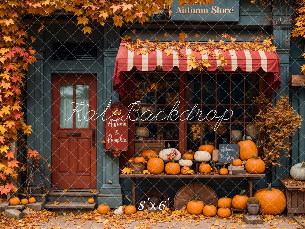 Kate Automne Magasin Feuille d'érable Citrouille Toile de fond conçue par Emetselch - Kate Backdrop FR