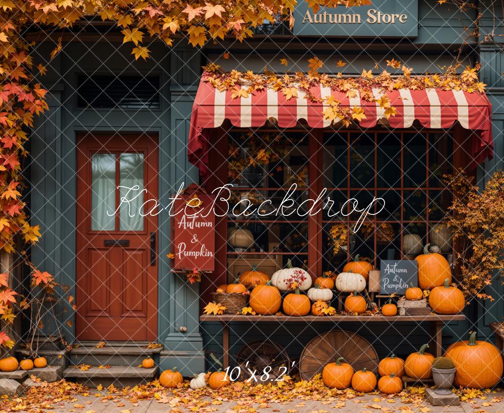 Kate Automne Magasin Feuille d'érable Citrouille Toile de fond conçue par Emetselch - Kate Backdrop FR
