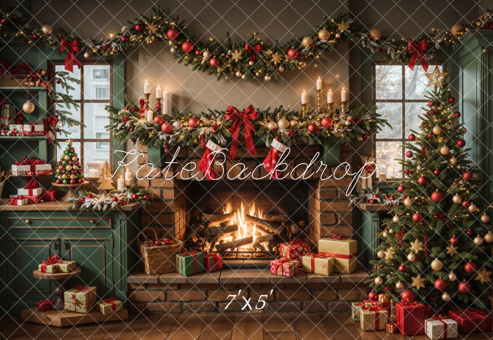 Kate Noël Cuisine Cheminée Armoire Cadeaux Toile de fond conçue par Emetselch - Kate Backdrop FR