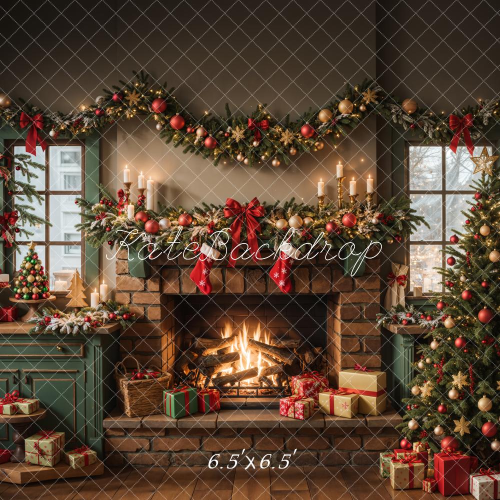 Kate Noël Cuisine Cheminée Armoire Cadeaux Toile de fond conçue par Emetselch - Kate Backdrop FR