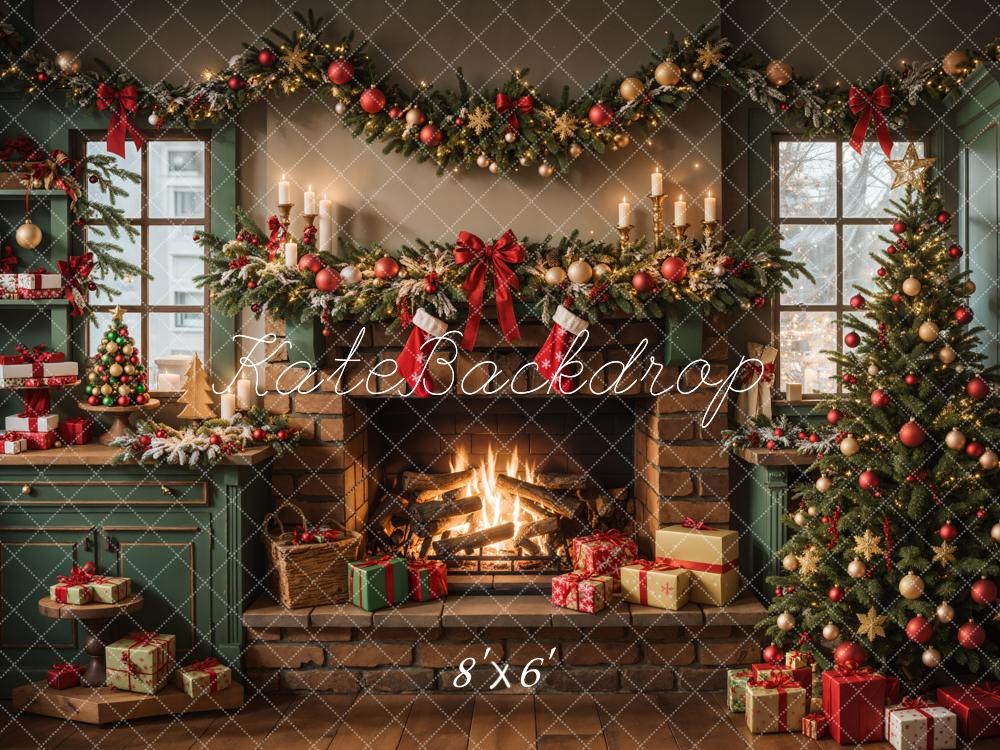 Kate Noël Cuisine Cheminée Armoire Cadeaux Toile de fond conçue par Emetselch - Kate Backdrop FR