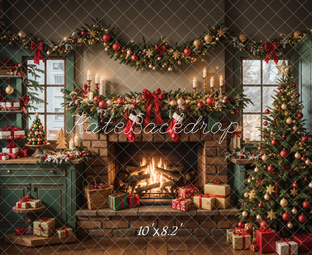 Kate Noël Cuisine Cheminée Armoire Cadeaux Toile de fond conçue par Emetselch - Kate Backdrop FR