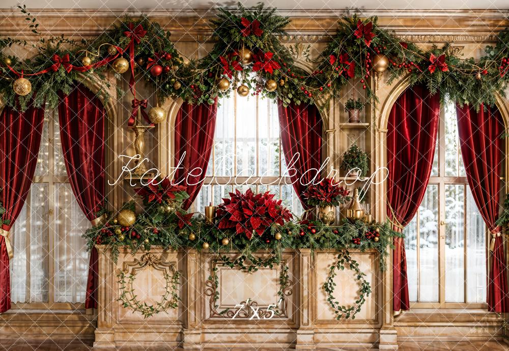 Kate Noël Mur Vintage Fenêtre Décors Rideau Toile de fond conçue par Emetselch - Kate Backdrop FR