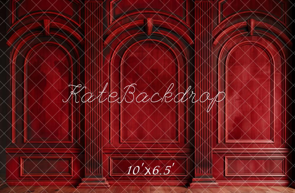 Kate Rouge foncé Mur Rétro Arche Classique Toile de fond conçue par Chain Photographie - Kate Backdrop FR