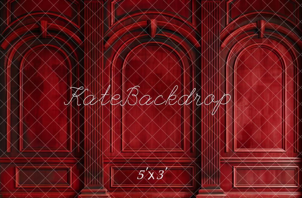 Kate Rouge foncé Mur Rétro Arche Classique Toile de fond conçue par Chain Photographie - Kate Backdrop FR