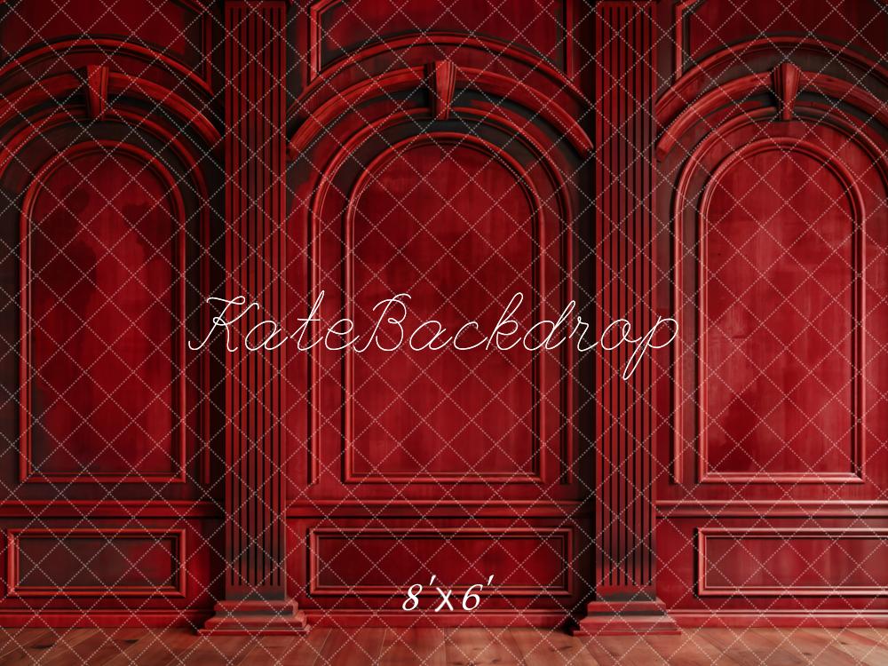 Kate Rouge foncé Mur Rétro Arche Classique Toile de fond conçue par Chain Photographie - Kate Backdrop FR