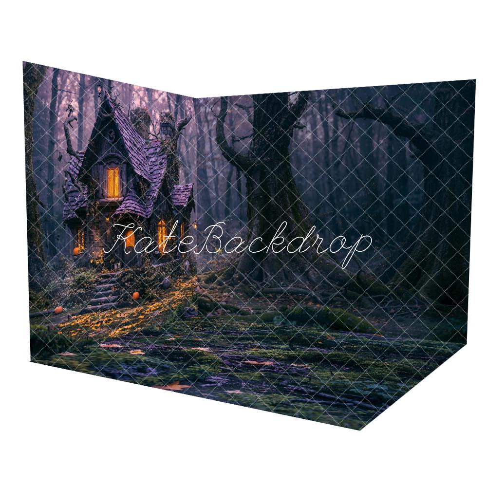 Kate Halloween Nuit Cabane Forêt Ensemble de chambre (8pix8pi&10pix8pi&8pix10pi) - Kate Backdrop FR