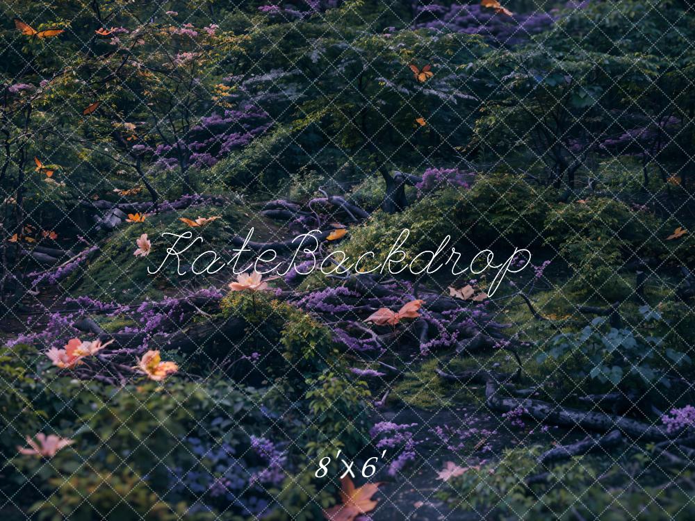 Kate Herbe Vert Feuilles tombées Sol Toile de fond conçue par Kate Image - Kate Backdrop FR