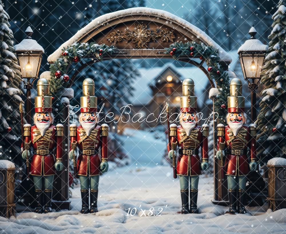 Kate Noël Casse-Noisette Arche Neige Lampadaire Toile de fond conçue par Emetselch - Kate Backdrop FR