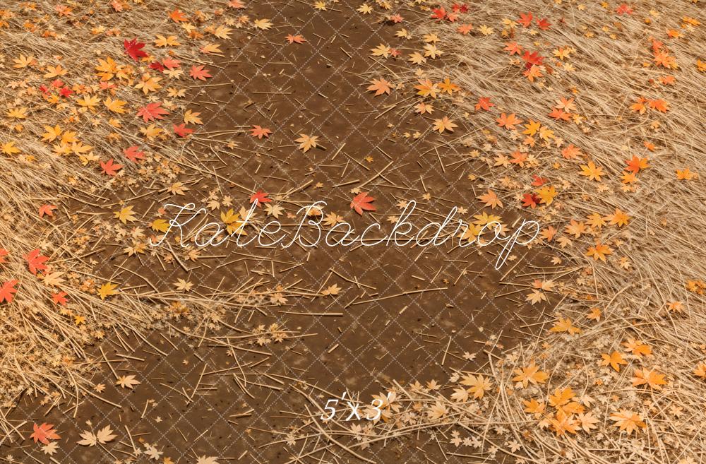 Kate Automne Feuilles d'érable Chemin Sol Toile de fond conçue par Kate Image - Kate Backdrop FR