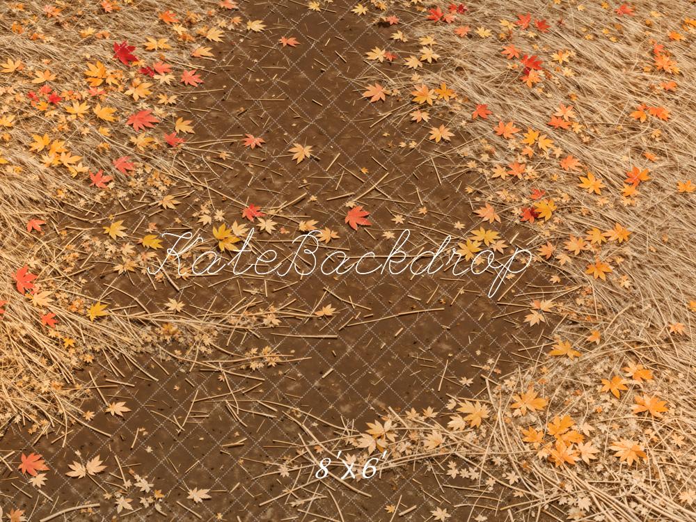 Kate Automne Feuilles d'érable Chemin Sol Toile de fond conçue par Kate Image - Kate Backdrop FR