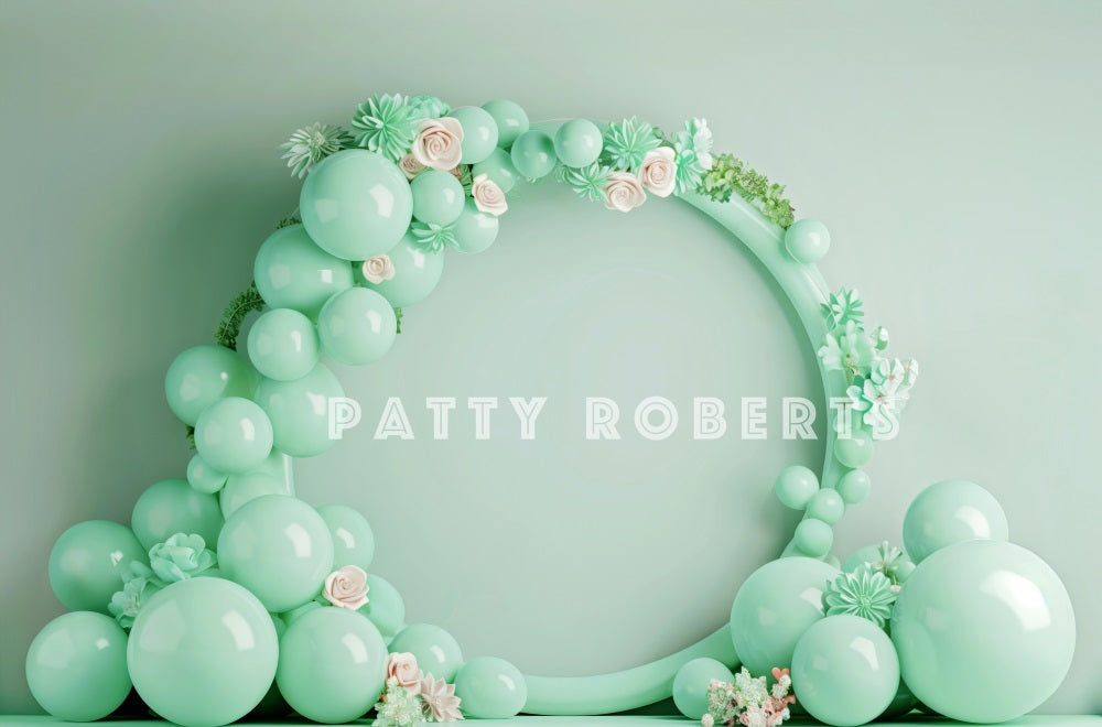 Kate Vert menthe Arche de Ballons Cake smash Toile de fond conçue par Patty Robert - Kate Backdrop FR