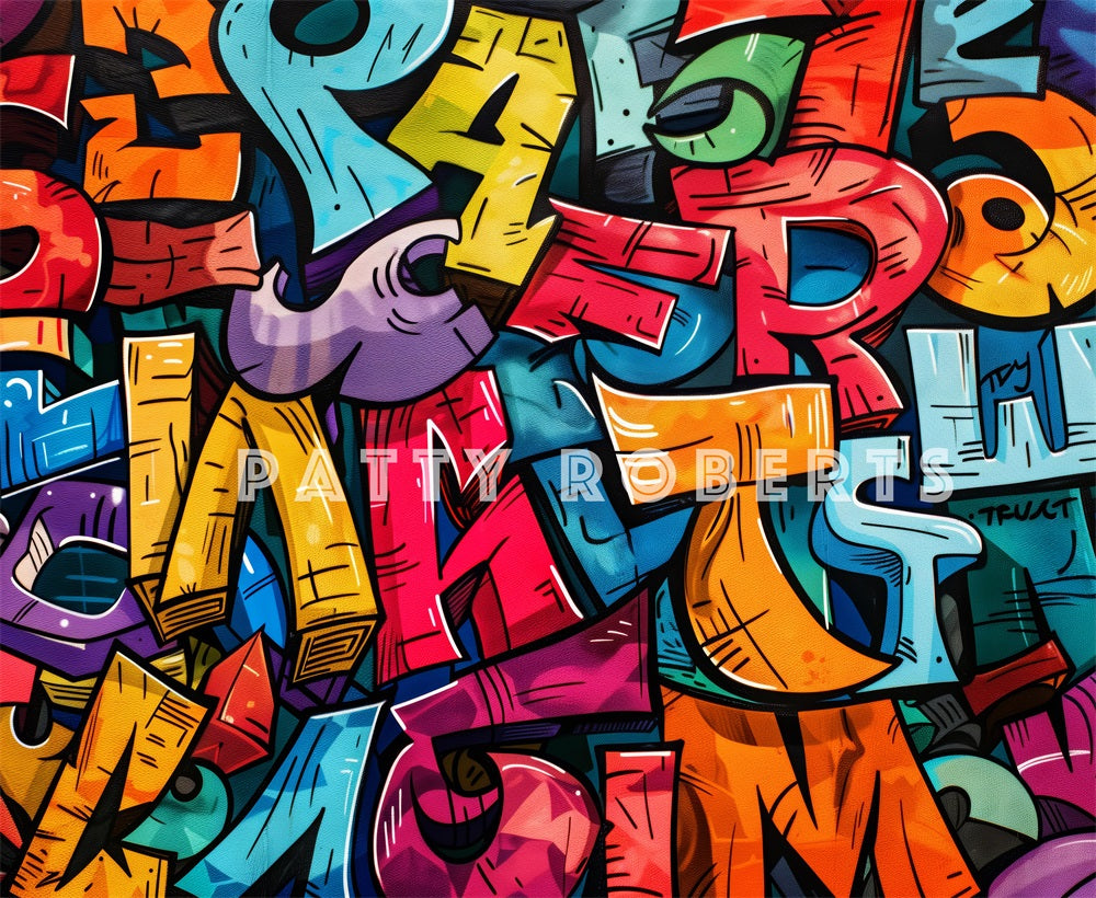 Kate Graffiti Mur d’Art Coloré Toile de fond conçue par Patty Robert - Kate Backdrop FR