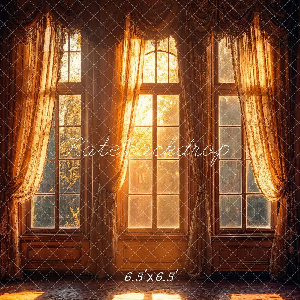 Kate Automne Vintage Rideaux Fenêtre Soleil Toile de fond conçue par Emetselch - Kate Backdrop FR