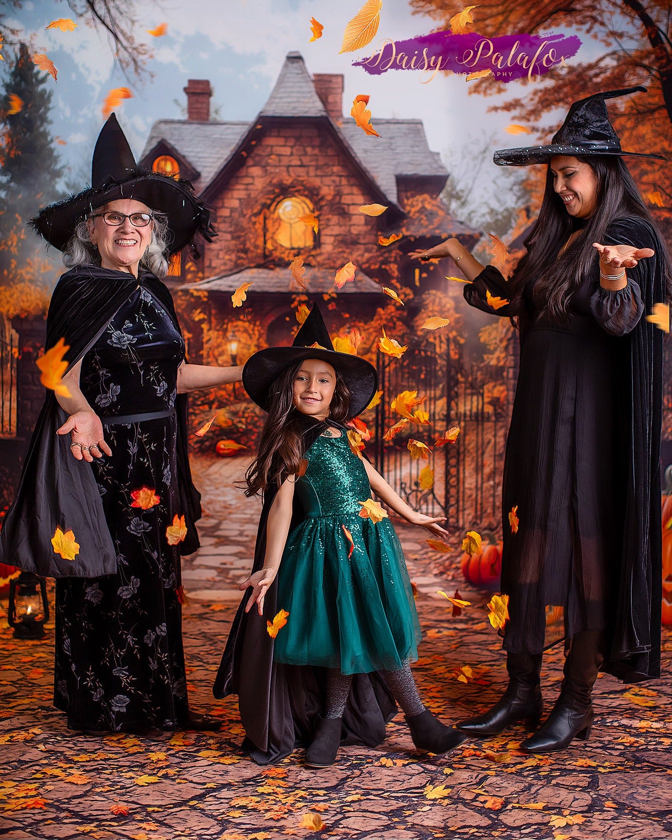 Kate Halloween Automne Vintage Maison Érable Toile de fond conçue par Emetselch - Kate Backdrop FR