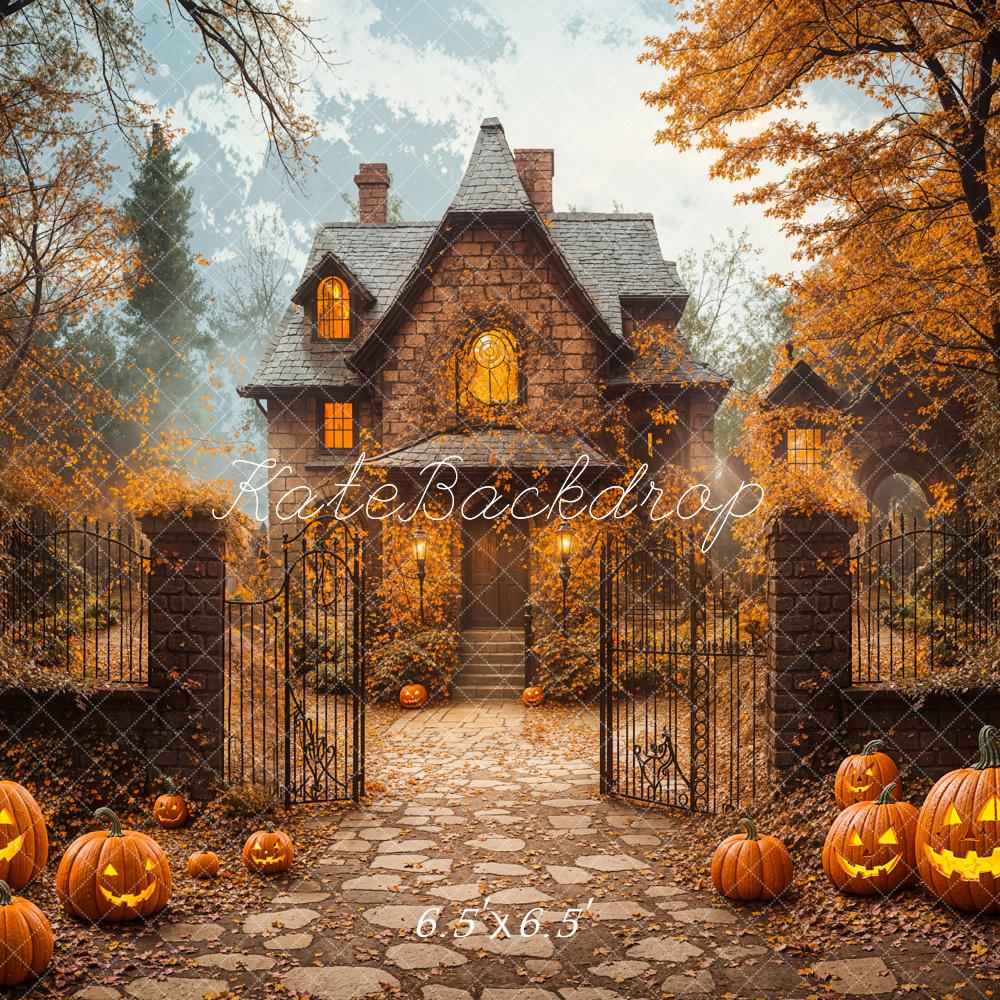 Kate Halloween Automne Vintage Maison Érable Toile de fond conçue par Emetselch - Kate Backdrop FR