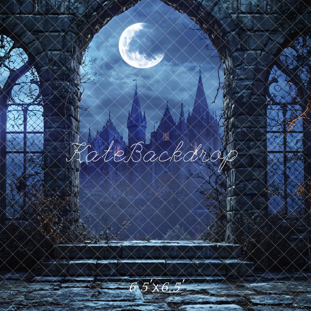 Kate Halloween Château Nuit Lune Toile de fond conçue par Emetselch - Kate Backdrop FR