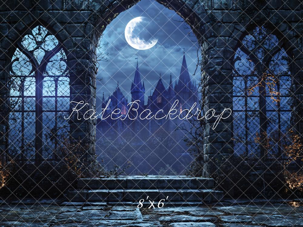 Kate Halloween Château Nuit Lune Toile de fond conçue par Emetselch - Kate Backdrop FR