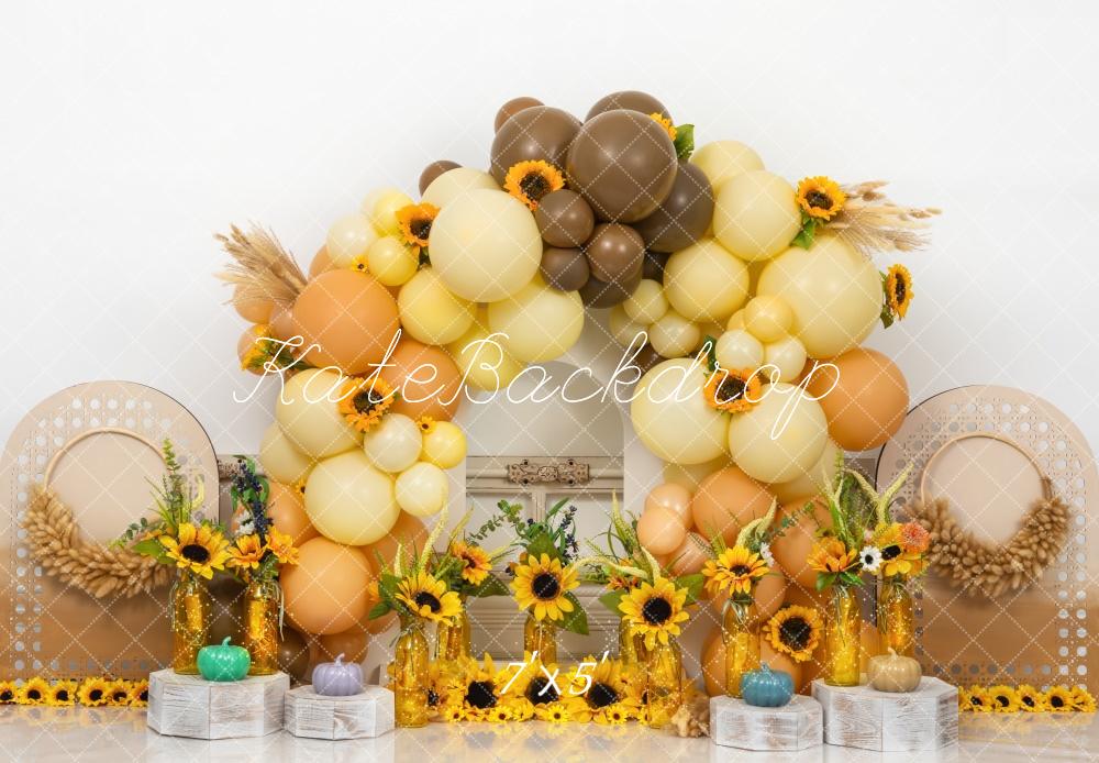 Kate Tournesol Ballons Cake smash Enfant Toile de fond conçue par Mini MakeBelieve - Kate Backdrop FR