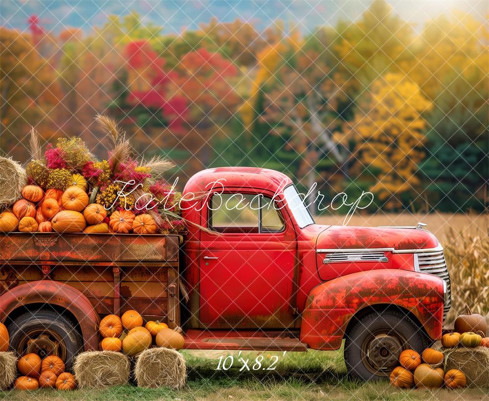 Kate Automne Récolte Camion Citrouille Toile de fond conçue par Patty Robert - Kate Backdrop FR