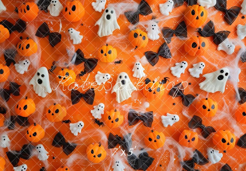 Kate Festif Halloween Citrouilles Fantômes Toile de fond conçue par Patty Robert - Kate Backdrop FR
