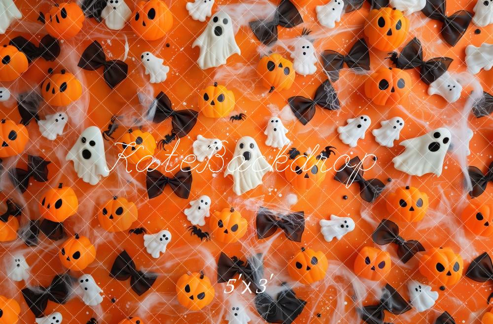 Kate Festif Halloween Citrouilles Fantômes Toile de fond conçue par Patty Robert - Kate Backdrop FR